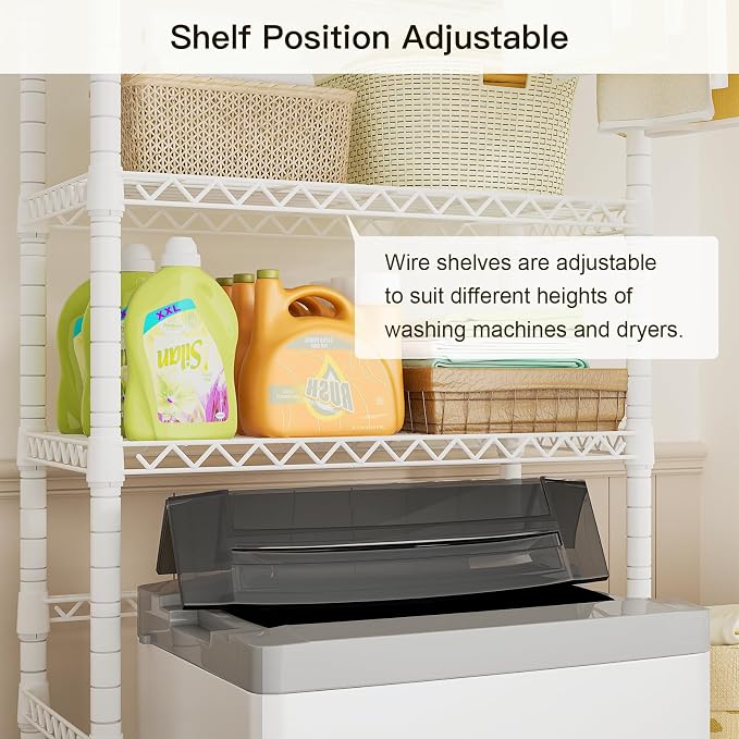 Ulif U11 Medium Over Washer and Dryer Shelves, 3 Tiers Laundry Room Storage and - Image 4