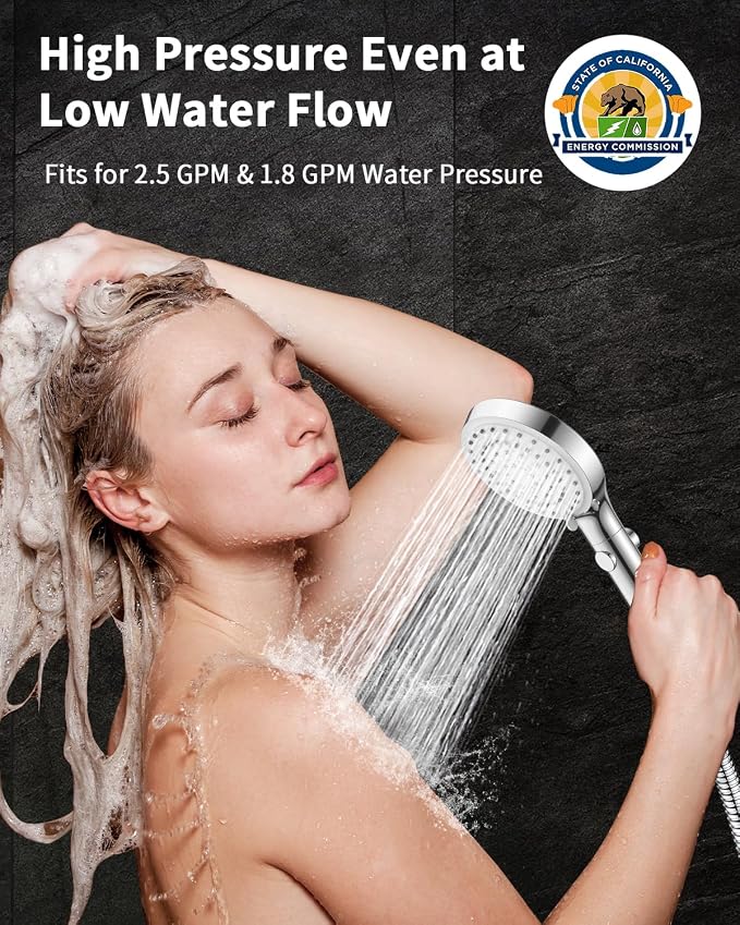 FASDUNT Shower Head with Handheld, High Pressure Handheld Shower Head with 80" - Image 8