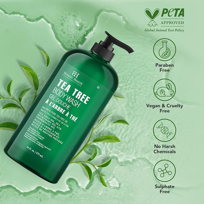 Botanic Hearth Tea Tree Body Wash -16 fl oz- All-Natural Antifungal & - Image 4