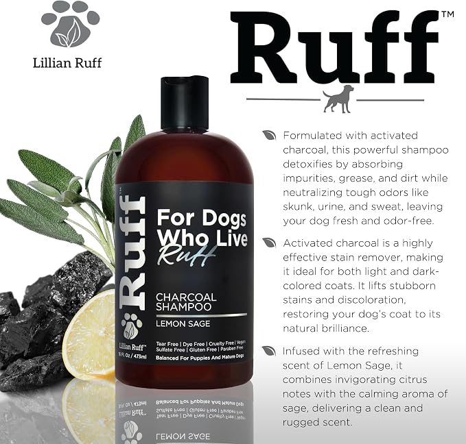 Ruff by Lillian Ruff Activated Charcoal Pet Shampoo – Deep Cleanser, Deodorizer - Image 3