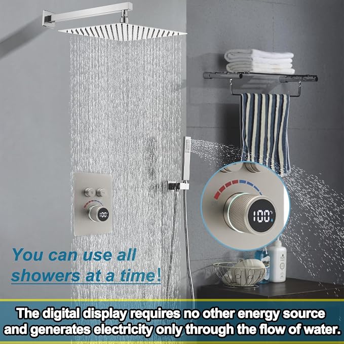 Digital Display Shower Valve Shower Valve 2 Way Shower Diverter Valve Shower - Image 5