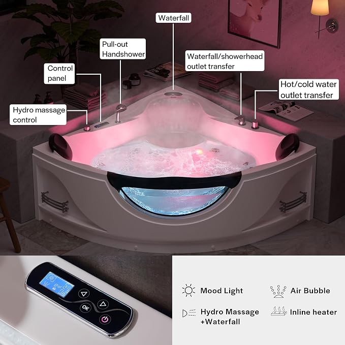 Empava Corner Whirlpool Bathtub - Image 8