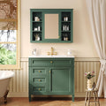 36" Bathroom Vanity with Matching Medicine Cabinet, Modern Sink Storage Cabinet by Virubi