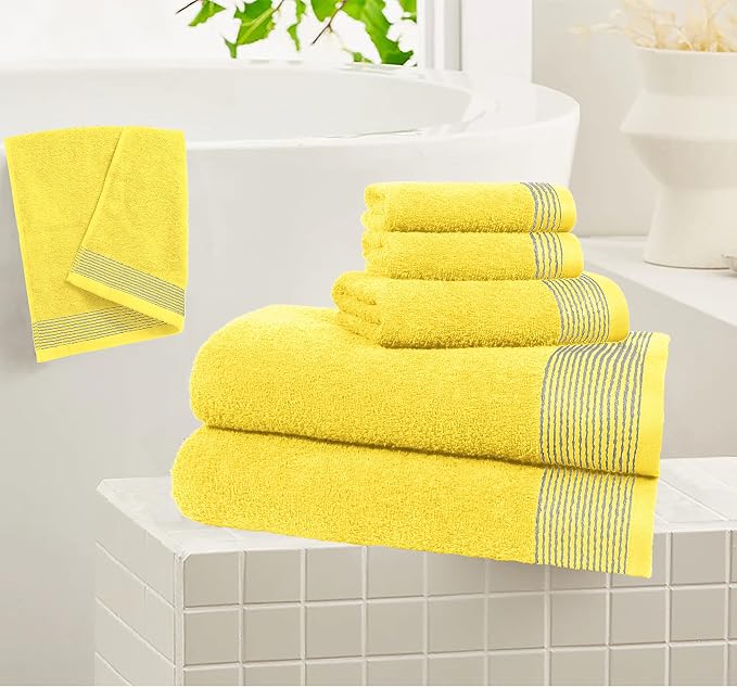 Belizzi Home 100% Cotton Ultra Soft 6 Pack Towel Set, Contains 2 Bath Towels - Image 4