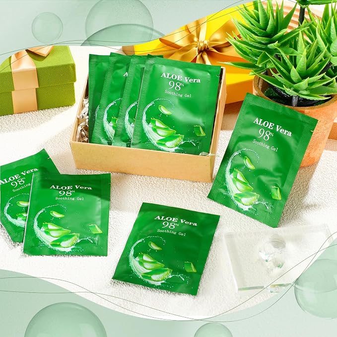 60 Pcs Travel Size Aloe Vera Gel 98% Organic After Sun Moisturizer - Image 2