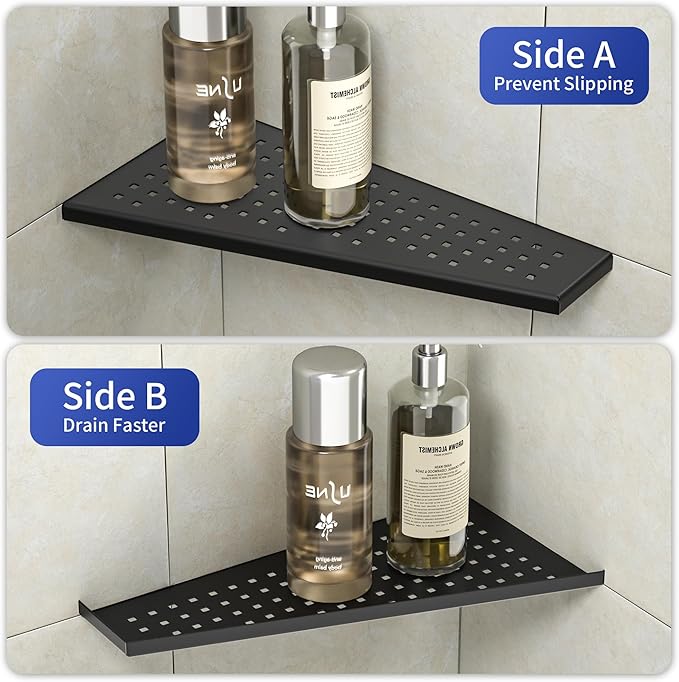 Corner Shower Shelf 2PCS, Trapezoid Bathroom Shelves 12'' - Image 4