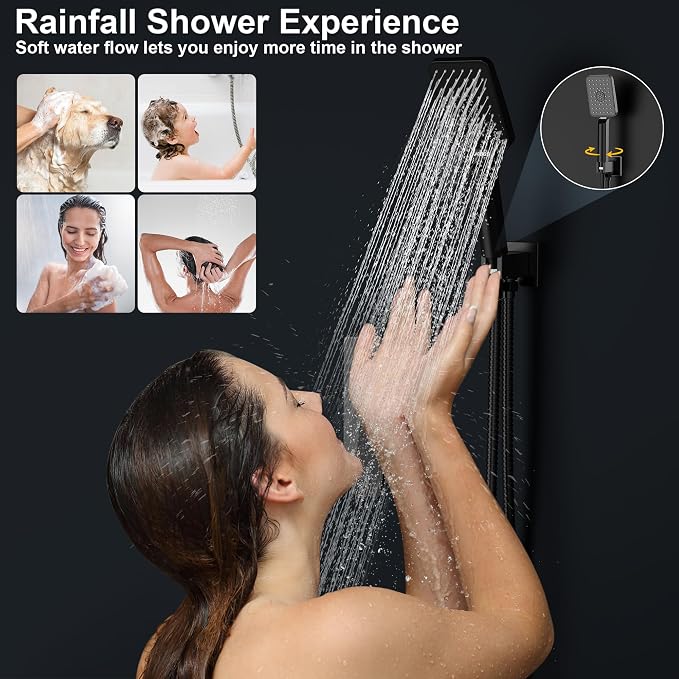 Rain Shower System 10IN Modern Brass Faucet Set - Image 5