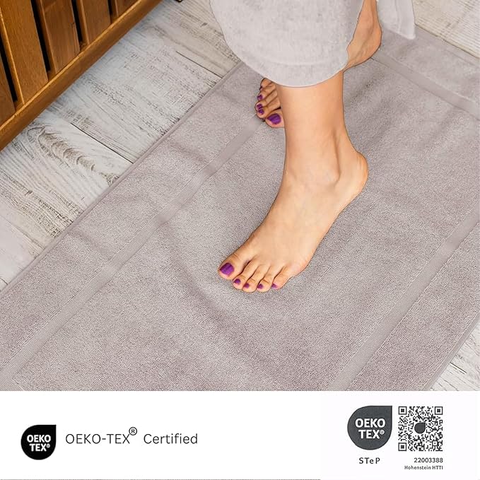 SALBAKOS 100% Turkish Cotton Bath Mat Set 2-Piece - Image 5