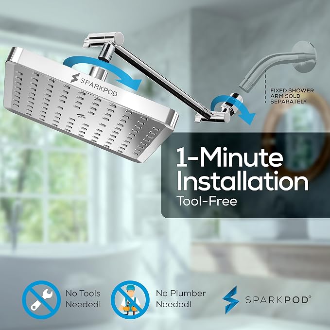 SparkPod Square Rain Shower Head - Image 6