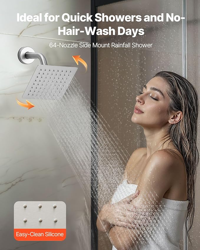 VEVOR Shower Faucet Set, 16 Inch Thermostatic Ceiling Mount Rainfall Shower - Image 6