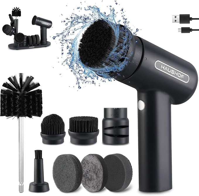 HAUSHOF Electric Spin Scrubber, Cordless Dish Scrubber Brush by HAUSHOF