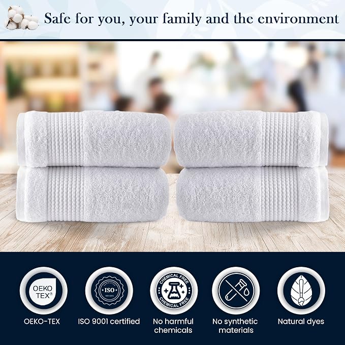 HALLEY Turkish Cotton Towels Hand Towels Super Soft Highly Absorbent 100% - Image 4