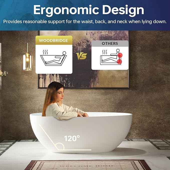WOODBRIDGE 55 in. x 30.75 in. Stone Resin Luxury Contemporary Solid Surface - Image 15