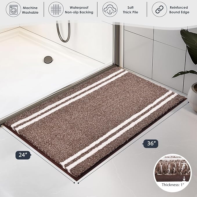 PURRUGS Bathroom Rug Non-Slip Machine Washable 24" x 36", Super Absorbent and - Image 7