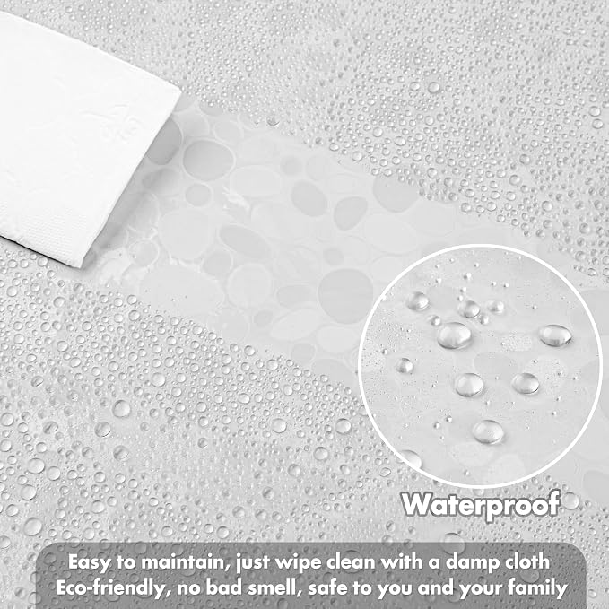 WELTRXE Shower Curtain Liner Waterproof, 8G Thick EVA, Heavy Duty Shower Liner - Image 5