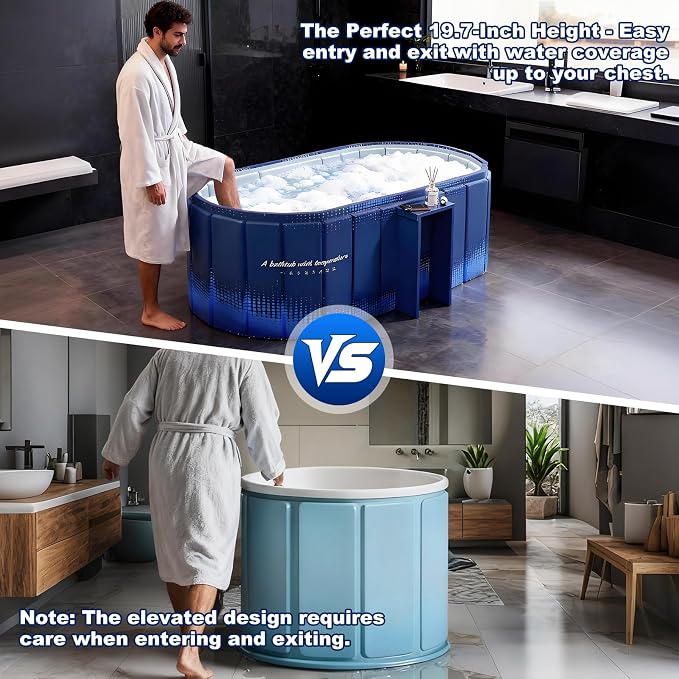 Portable Bathtub for Adult 47" Large Collapsible Cold Plunge Bathtub Foldable - Image 5