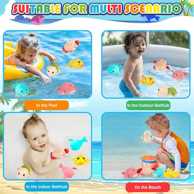 Baby Bath Toys 5 Pcs Set, Wind Up Bath Toys - Image 6