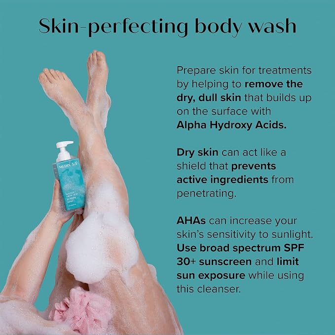 Medix 5.5 Exfoliating AHA Glycolic Acid Face & Body Wash Cleanser + Collagen - Image 5