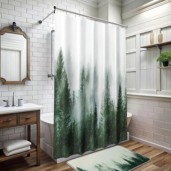 ORTIGIA 60x72 Misty Forest Stall Shower Curtain - Image 9