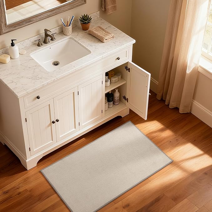GRANNY SAYS Khaki Bathroom Rugs, Soft Chenille Bathroom Mat, Absorbent Bath - Image 9
