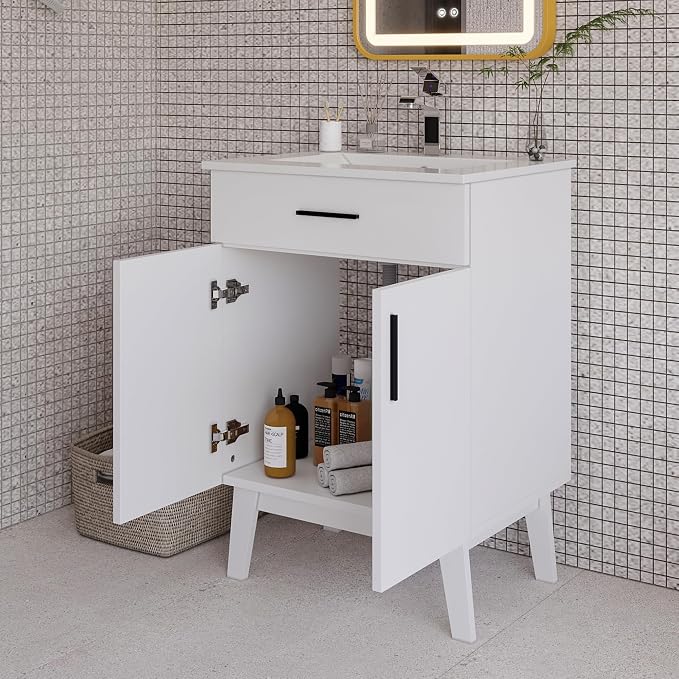 24" Bathroom Vanity with Sink, Vanity Combo with Two Soft Close Cabinet Doors - Image 7