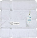 SALBAKOS 100% Turkish Cotton Bath Towel Set of 4 27x54 inch | Heirloom Quality by SALBAKOS