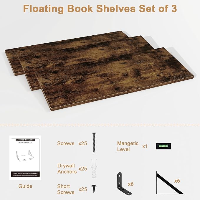 Fun Memories Extra Long Floating Wall Shelves, 48 x 8 Inches - Image 7