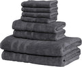 Mosobam Luxury Turkish 8pc Towel Set 30X58 16X30 13X13 Charcoal Gray 700 GSM by Mosobam