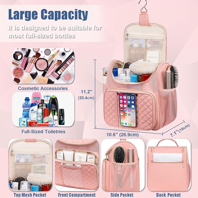 Large Toiletry Bag for Women Men, Portable Shower Caddy For College Dorms - Image 4