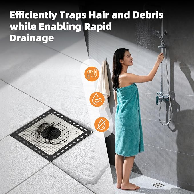 Hibbent Upgraded Shower Drain Hair Catcher, Shower Drain Cover - Image 9