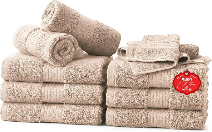 Ample Decor Wash Cloths Pack of 10, Oeko Tex Certified 600 GSM 100% Cotton Soft by AmpleDecor