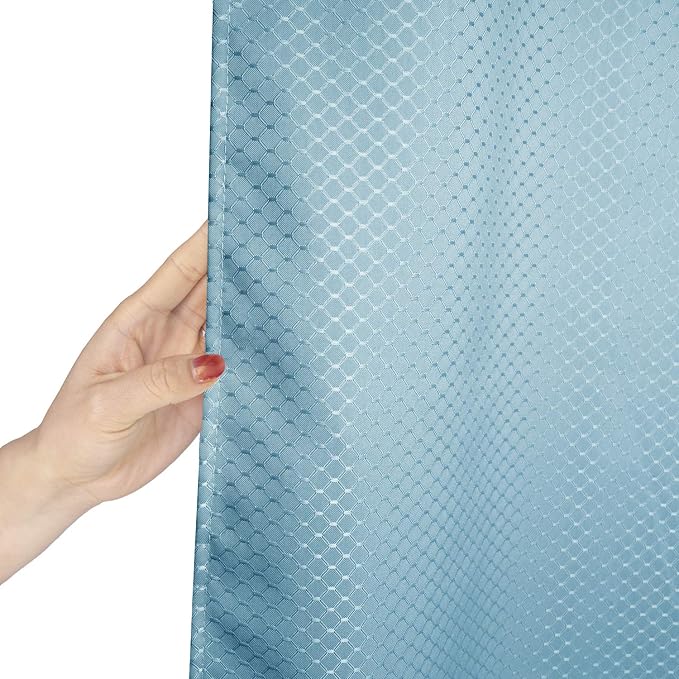 AooHome Extra Long 75 Inch Shower Curtain, Fabric Bathroom Curtain Waffle Weave - Image 4