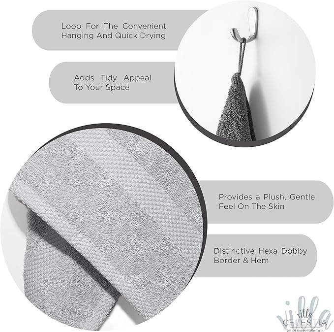 100% Cotton Hand Towel Set of 2, Sustainable, Highly Absorbent, Quick Drying - Image 4