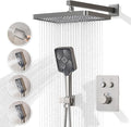 Thermostatic Shower Valve/System 12 inches Nickel Brass Faucet Set by JQBQS