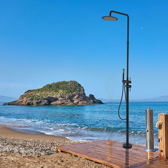 RBROHANT Freestanding Outdoor Shower Black, Height Adjustable Outside Showers - Image 8