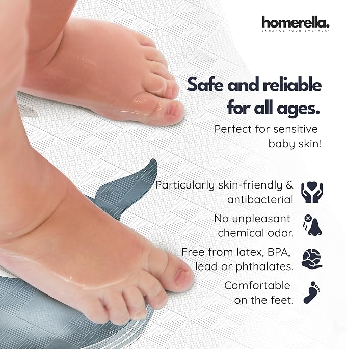 Homerella Baby Bath Tub Mat | Anti Mold Mildew Resistant Non Slip Kids and - Image 2