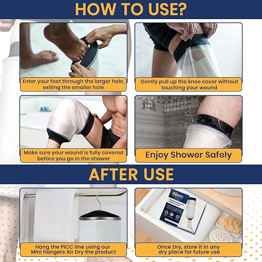 EXQUISITO Knee Cast Cover for Shower | Reusable Shower Protector after Surgery - Image 4