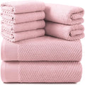 REDKISS Luxury 8-Piece Pink Towel Set, 2 Bath Towels, 2 Hand Towels, 4 by REDKISSOnline