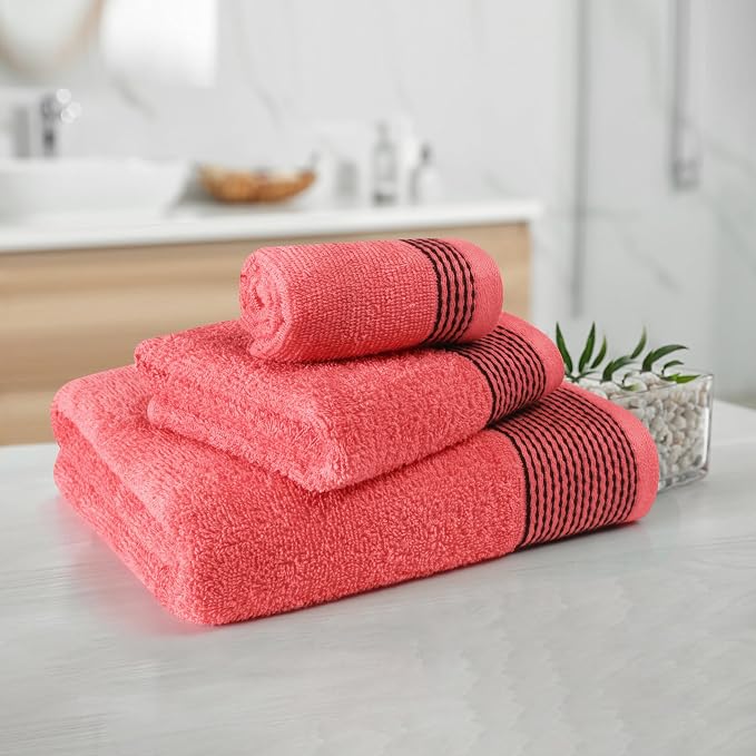 Belizzi Home Ultra Soft 3 Pack Cotton Towel Set, Contains a Bath Towel 28x55 - Image 2