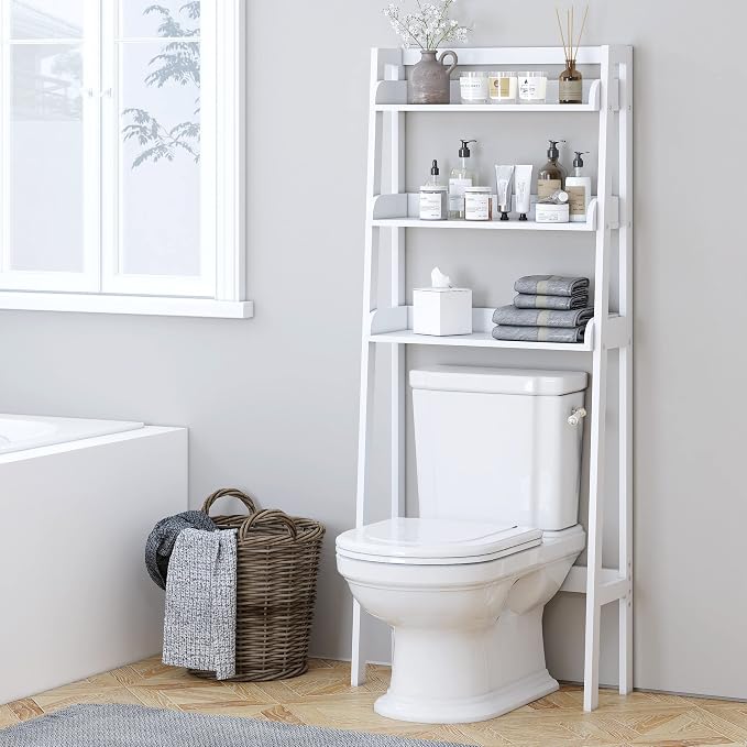 UTEX Over The Toilet Storage Shelf, 3-Tier Over Toilet Bathroom Organizer - Image 6