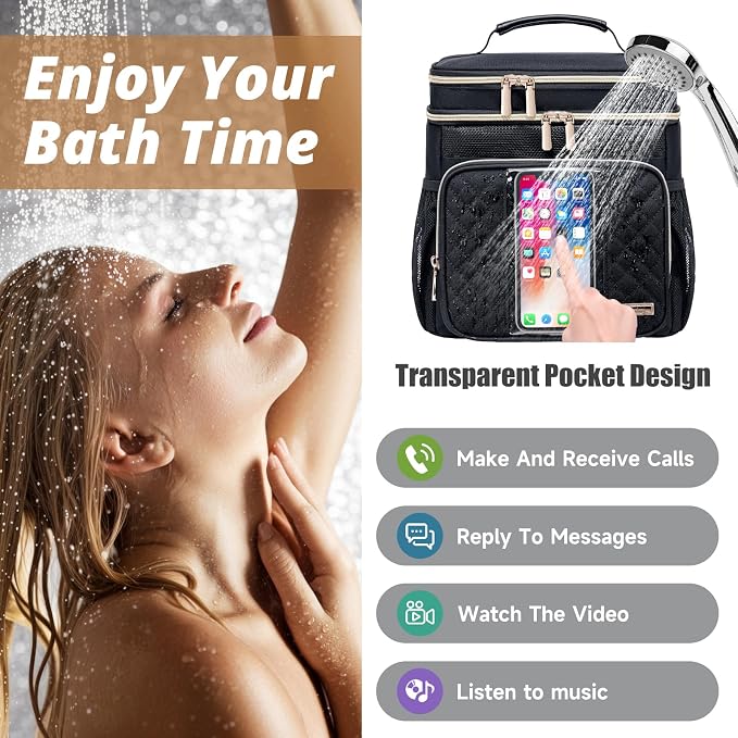 Large Toiletry Bag for Women Men, Bathroom Bag, Water Resistant Shower Bag - Image 3