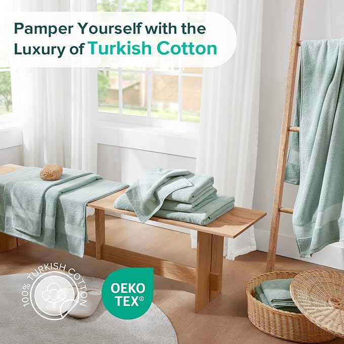 Comfort Spaces Turkish Bathroom Towel Set 6 Piece Luxury Bath Towel Set 2 Hand - Image 3