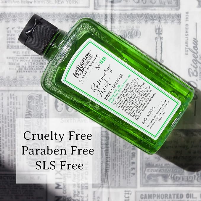 C.O. Bigelow Rosemary Mint Body Wash, Village Perfumer Moisturizing Body Wash - Image 4