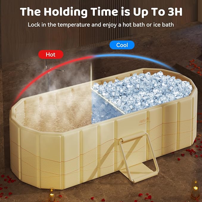 Portable Foldable Bathtub, Freestanding Bathtub No Installation, Bathroom SPA - Image 3