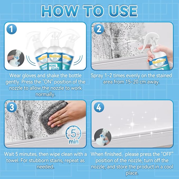 Wall Cleaner Spray, Household Mold Stain Cleaning Spray Deep Clean, All-Purpose - Image 5