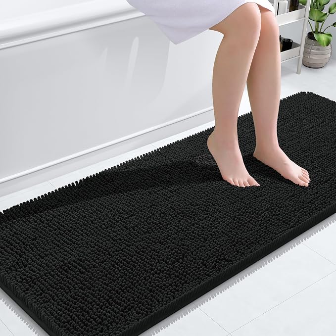 OLANLY Bathroom Rugs 59x24, Extra Soft Absorbent Chenille Bath Rugs, Rubber by OLANLY