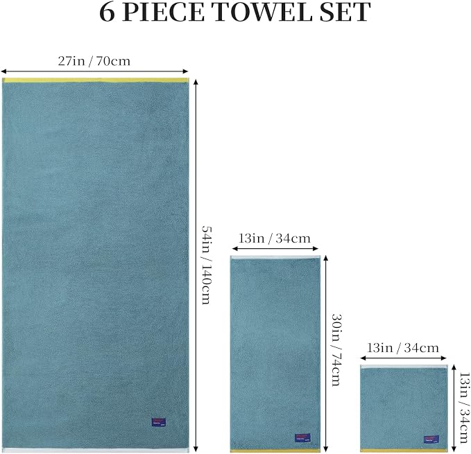 REDKISS 6 Pack Cotton Towel Set - Image 3