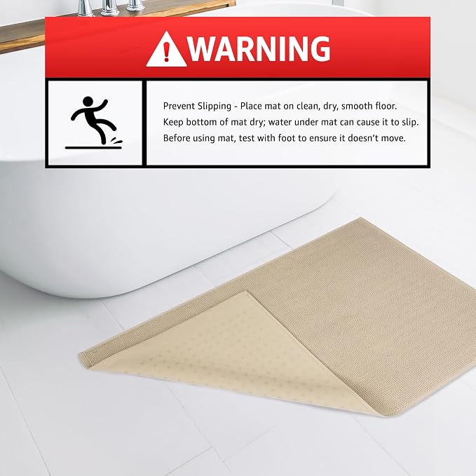 American Soft Linen Bath Rug, 17 in 24 in 100% Cotton Bath Mats Rugs - Image 4