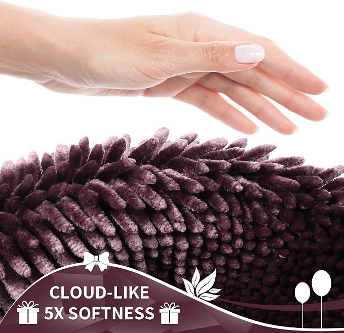 Yimobra Chenille Bathroom Rugs Non Slip, Extra Thick Soft Absorbent Bath Rug - Image 5
