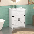 24 Inch Bathroom Vanity with Sink, Small Bathroom Sink Cabinet with 2 Barn Doors by Umeiga